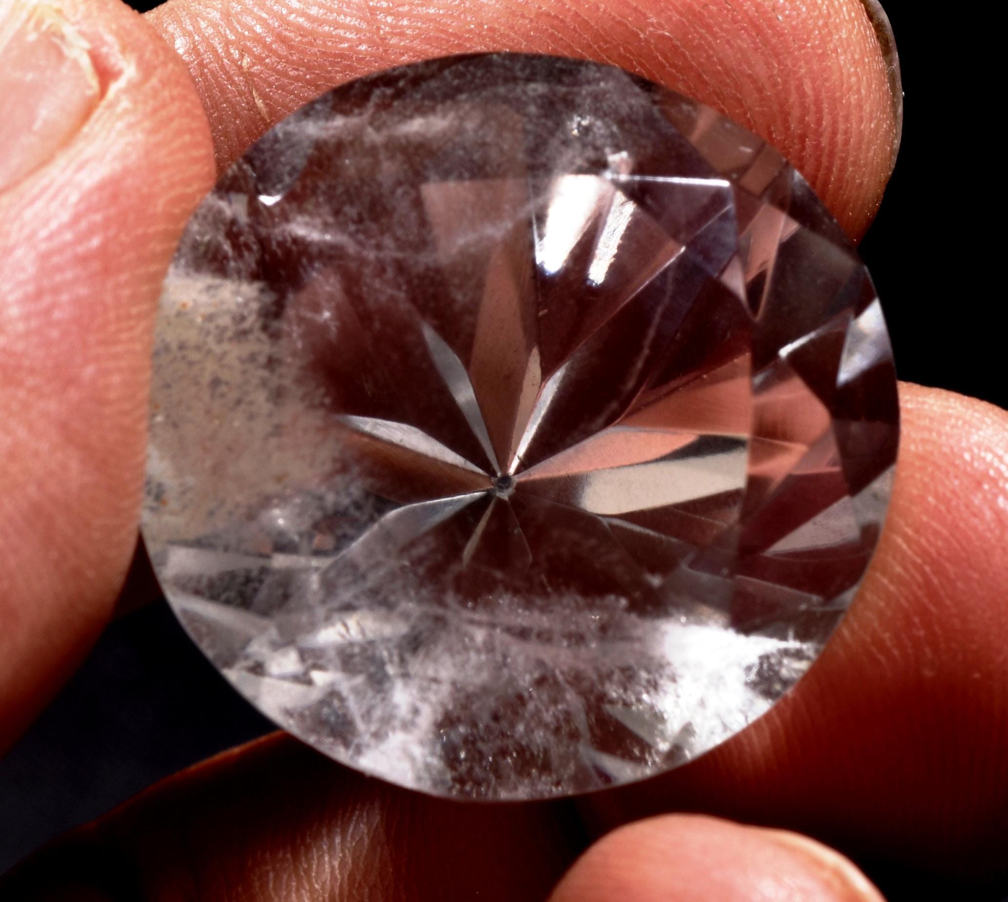 Satyaloka  quartz High frequency synergy 12 crystal  Brilliant cut Diamond shape #1016