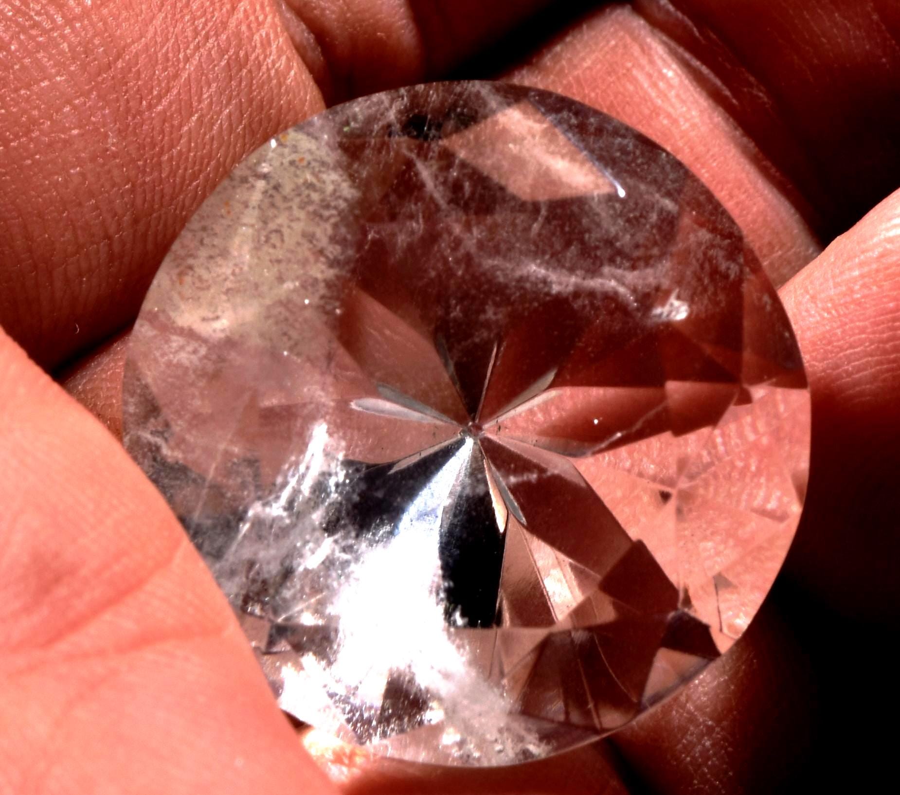 Satyaloka  quartz High frequency synergy 12 crystal  Brilliant cut Diamond shape #1016