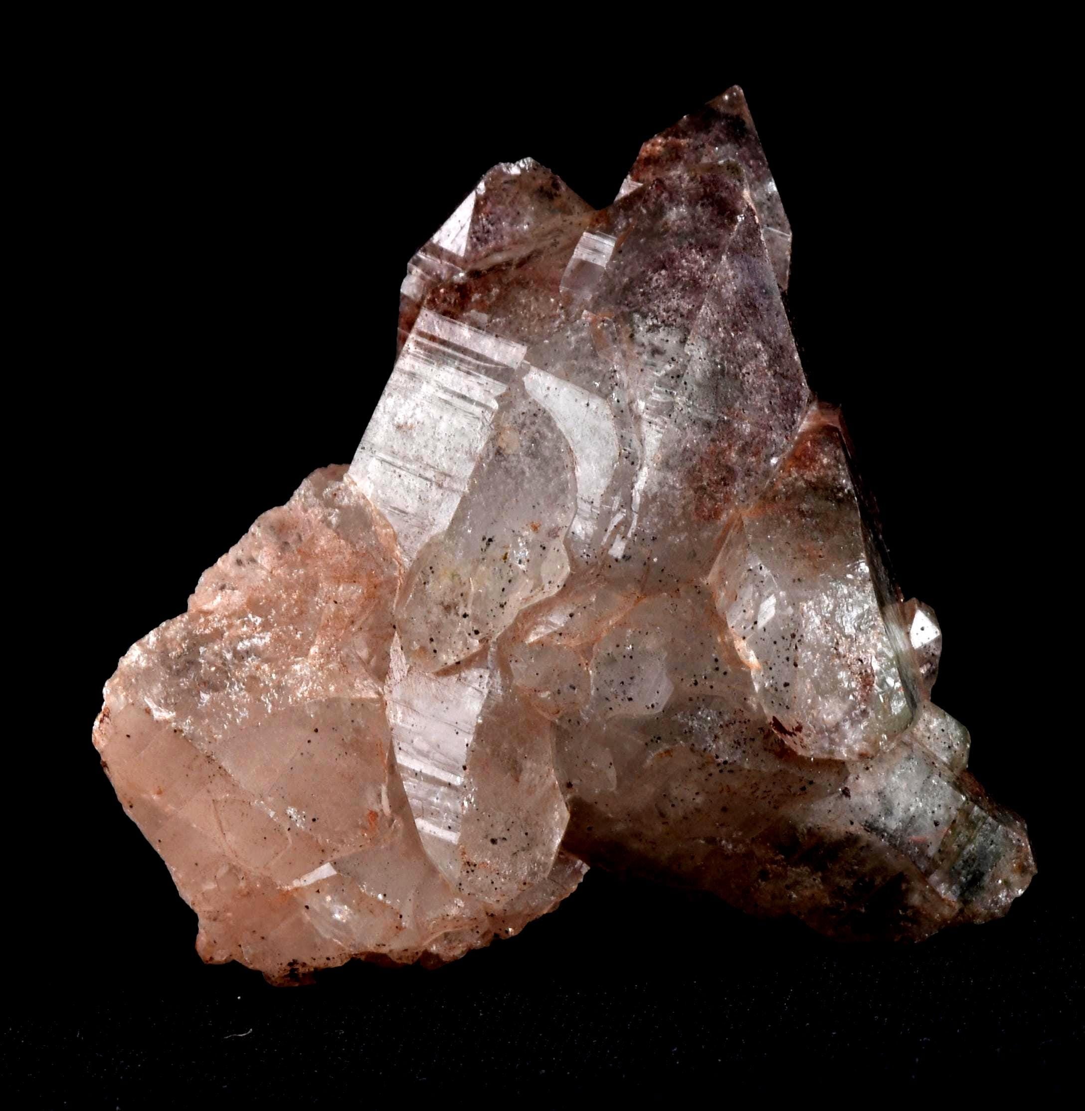 Himalayan pink crystal with green chlorite  gwindel Phantom,,rutile,lodolite,d.t, rare floater,#7572