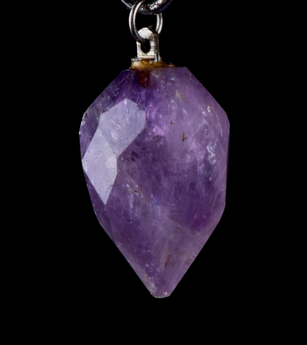 Amethyst  grape faceted pendant  cell regeneration,negative ion generation  #6991