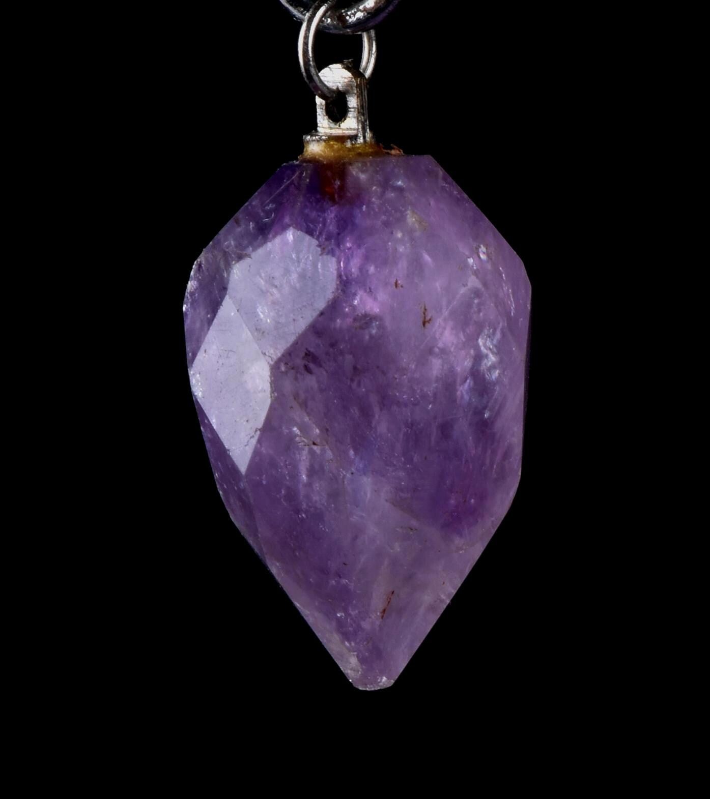 Amethyst  grape faceted pendant  cell regeneration,negative ion generation  #6991
