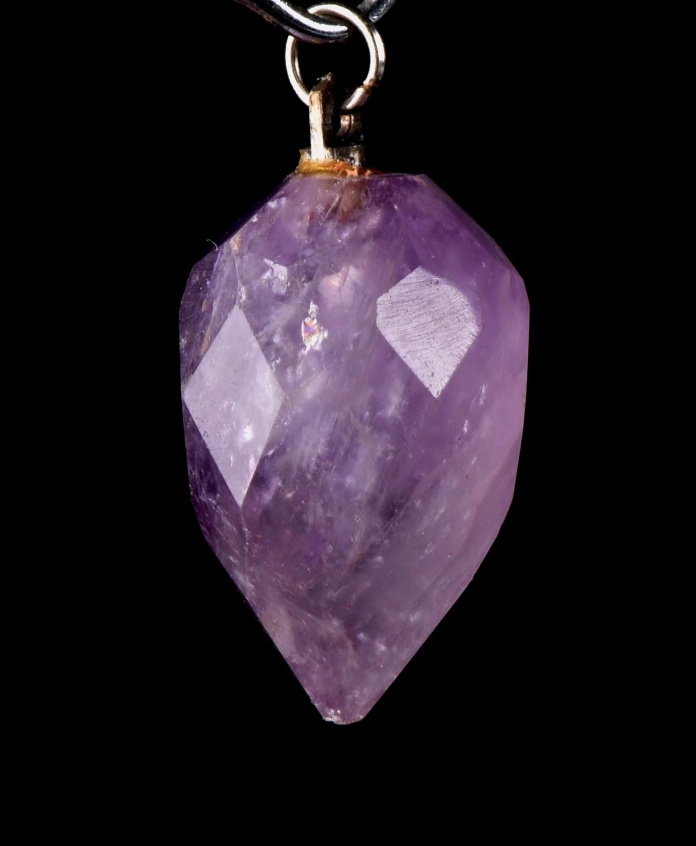 Amethyst  grape faceted pendant  cell regeneration,negative ion generation  #6991