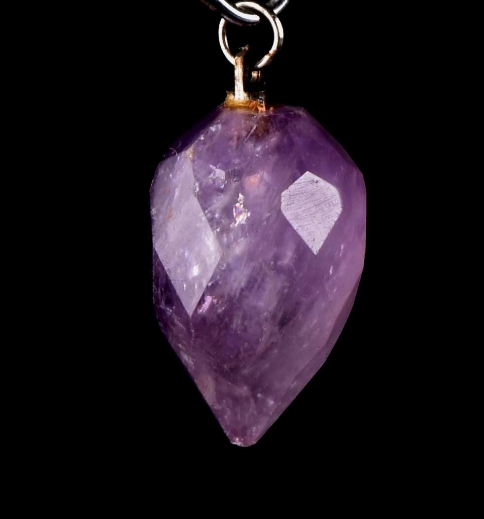 Amethyst  grape faceted pendant  cell regeneration,negative ion generation  #6991