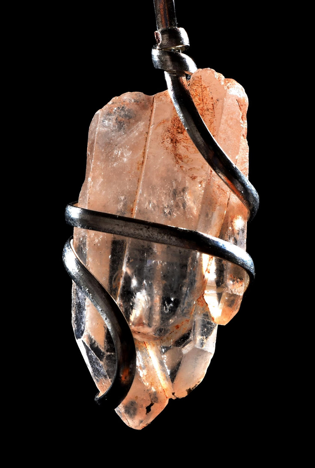 Himalayan  pink samadhi crystal family tiny pendant 1023