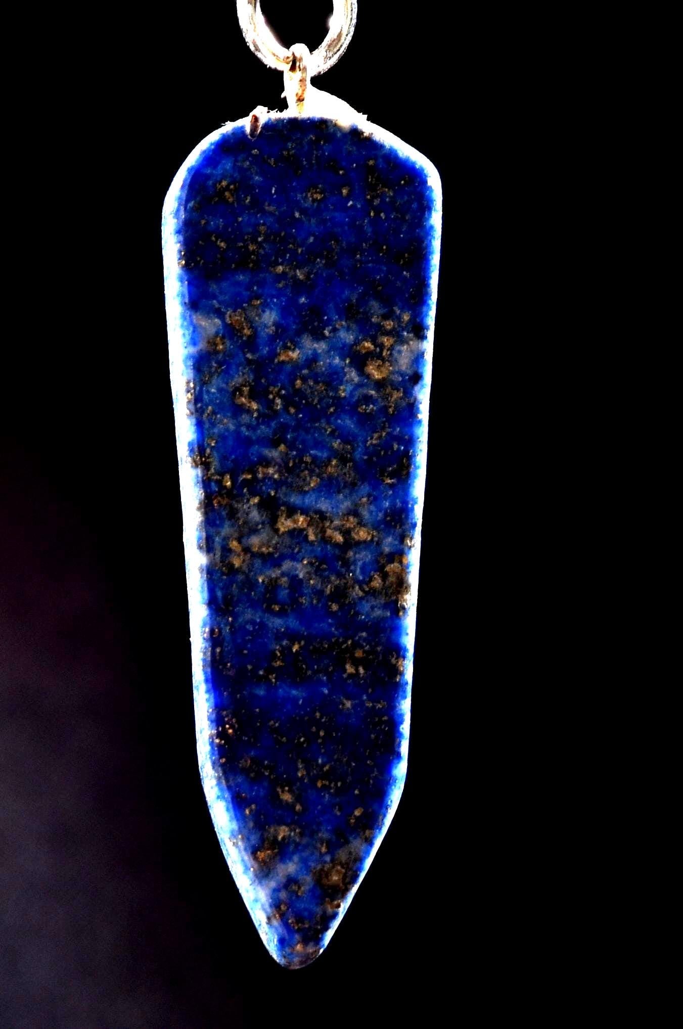 lapiz lazuli  pendant brings harmony and deep inner self-knowledge.  Encourages self-awareness, #1031
