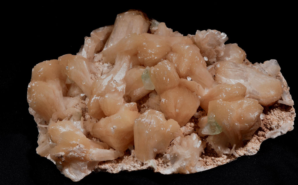 large Peach stilbite  flower with dash of green appophylite  helps with psychic knowing and intuition #1005