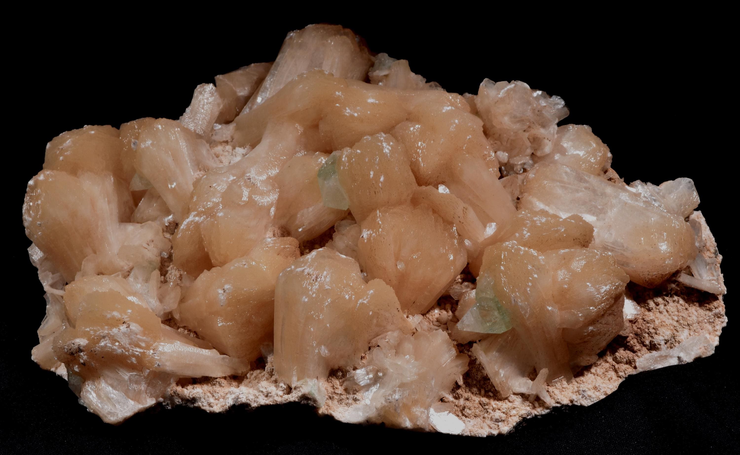 large Peach stilbite  flower with dash of green appophylite  helps with psychic knowing and intuition #1005
