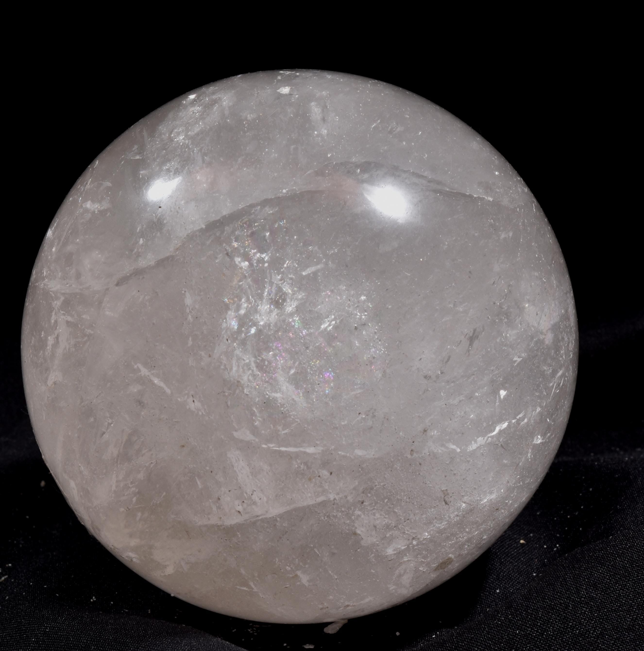 rare Himalayan smoky quartz  with multi rainbows sphere  Himalayan wisdom 724 gms.#1007