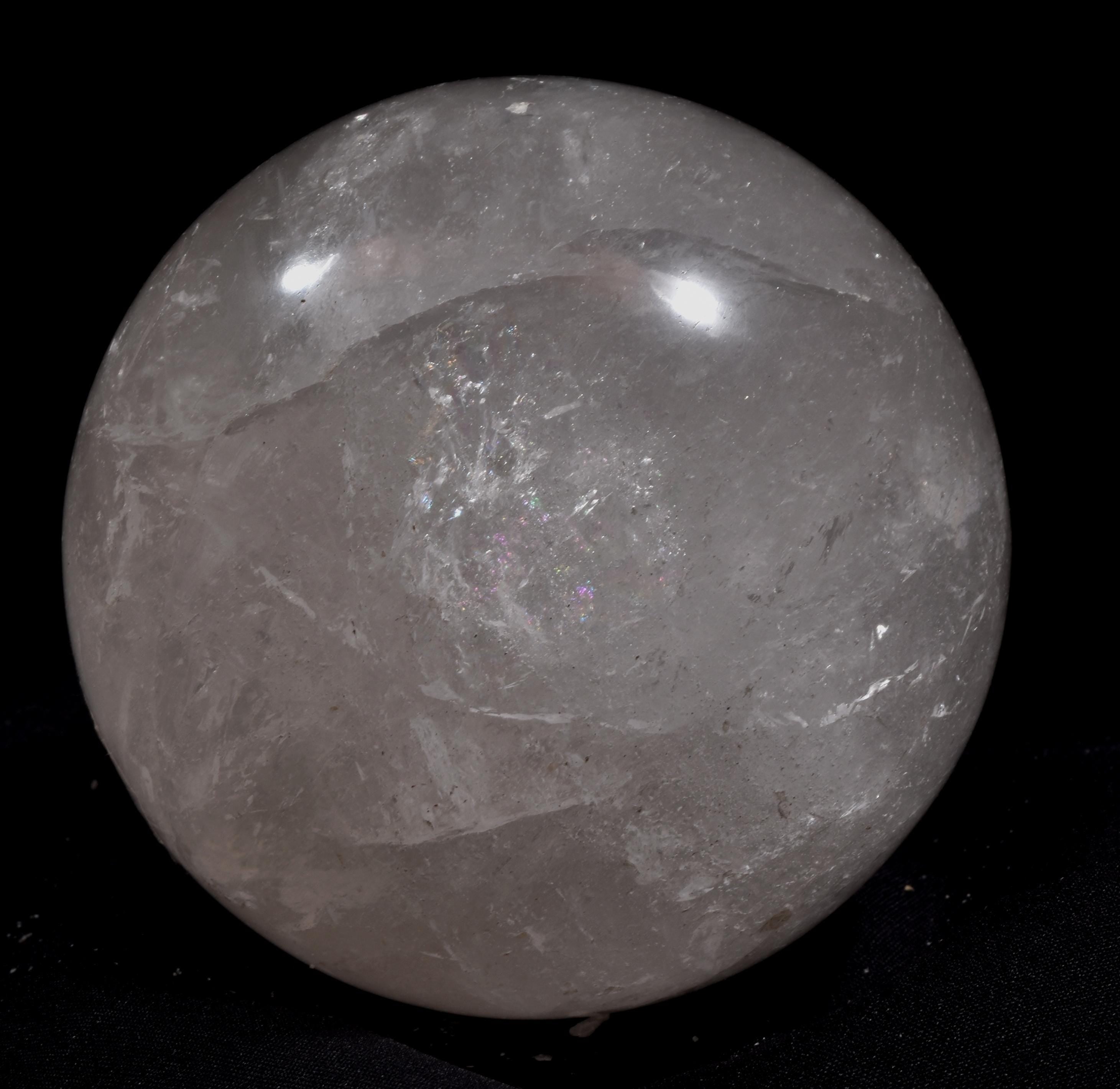 rare Himalayan smoky quartz  with multi rainbows sphere  Himalayan wisdom 724 gms.#1007