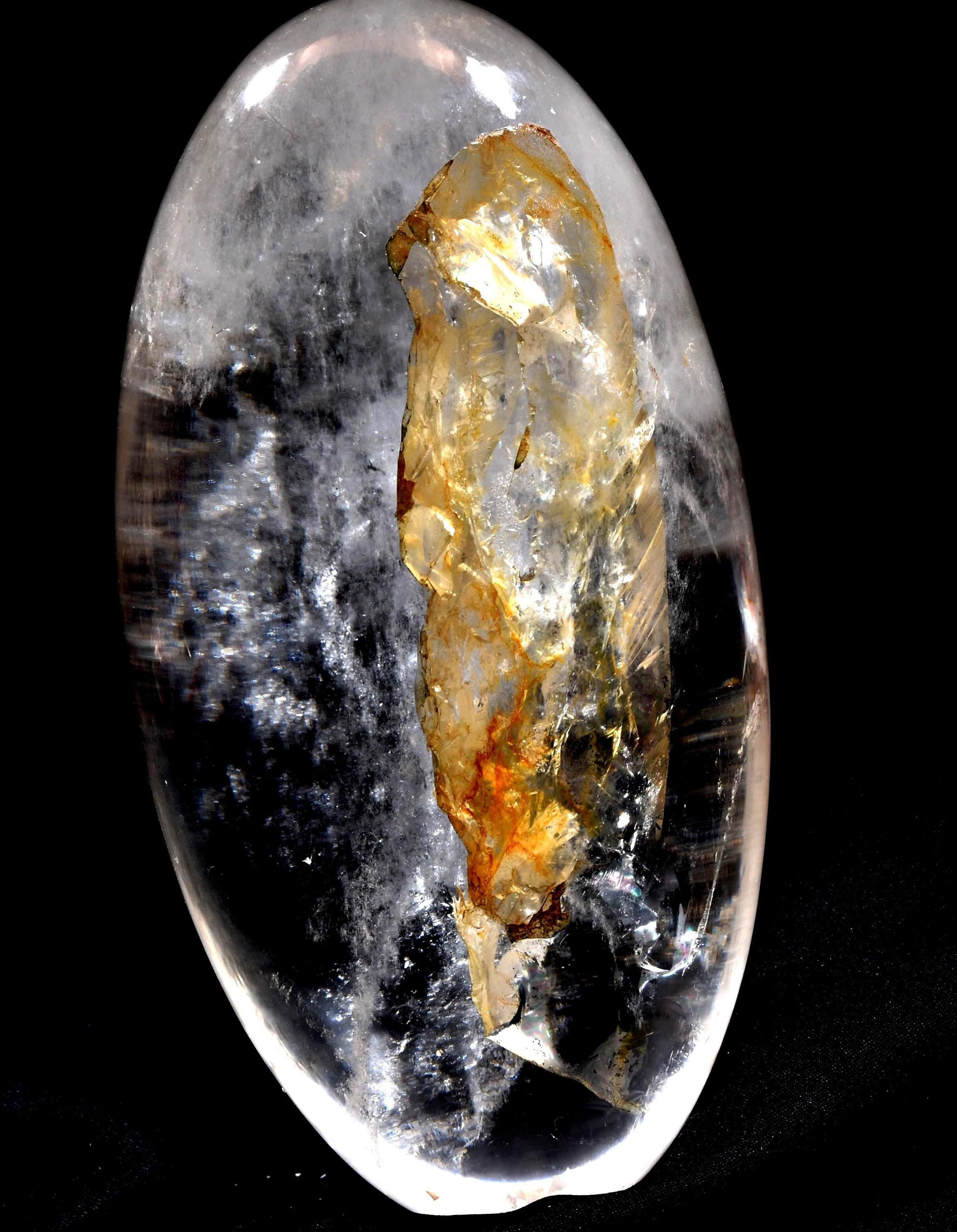 Satyaloka satyamani golden healer scrying devic mirror Lingam   High frequency synergy 12 crystal ''sat-chit -ananda  1014