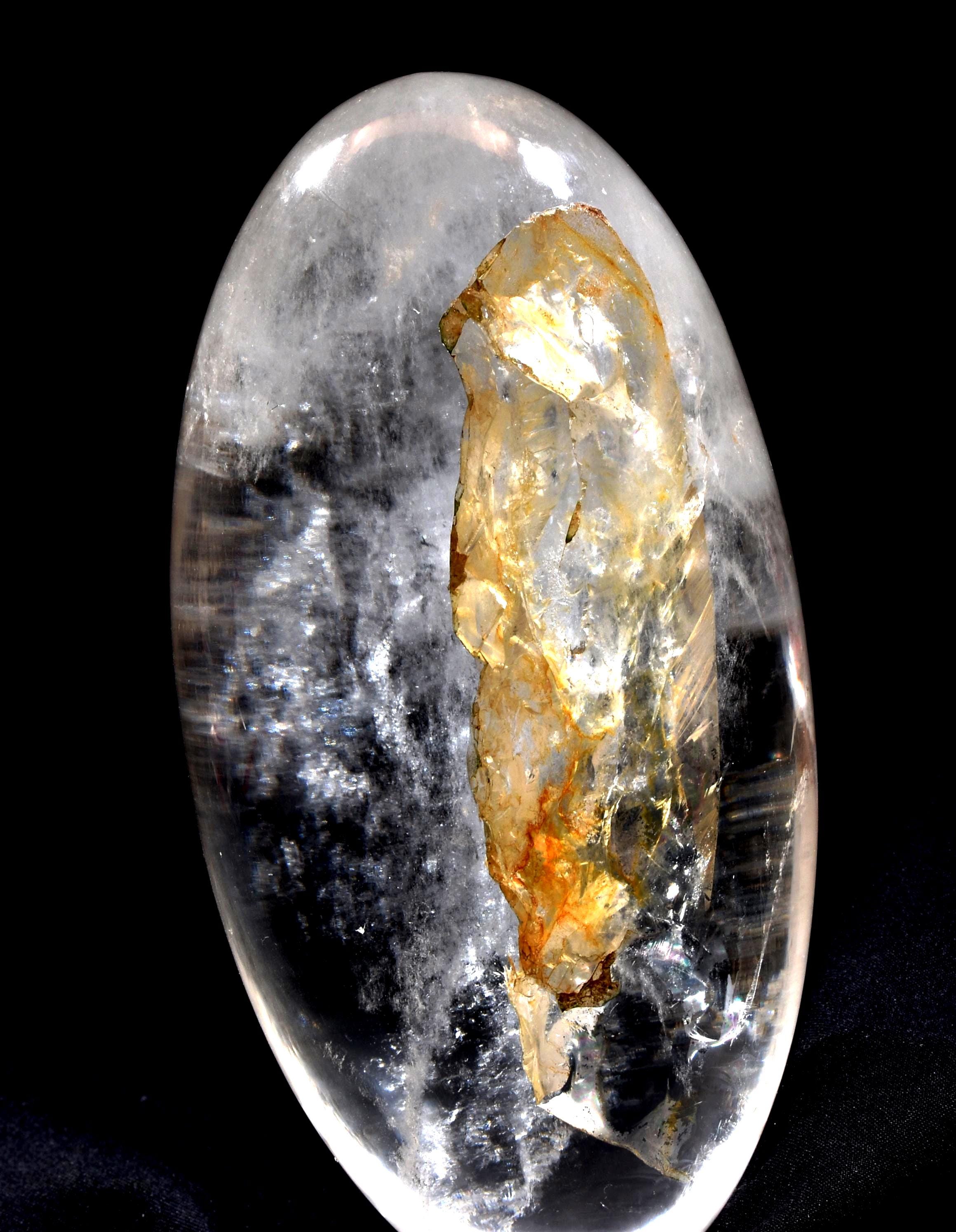 Satyaloka satyamani golden healer scrying devic mirror Lingam   High frequency synergy 12 crystal ''sat-chit -ananda  1014