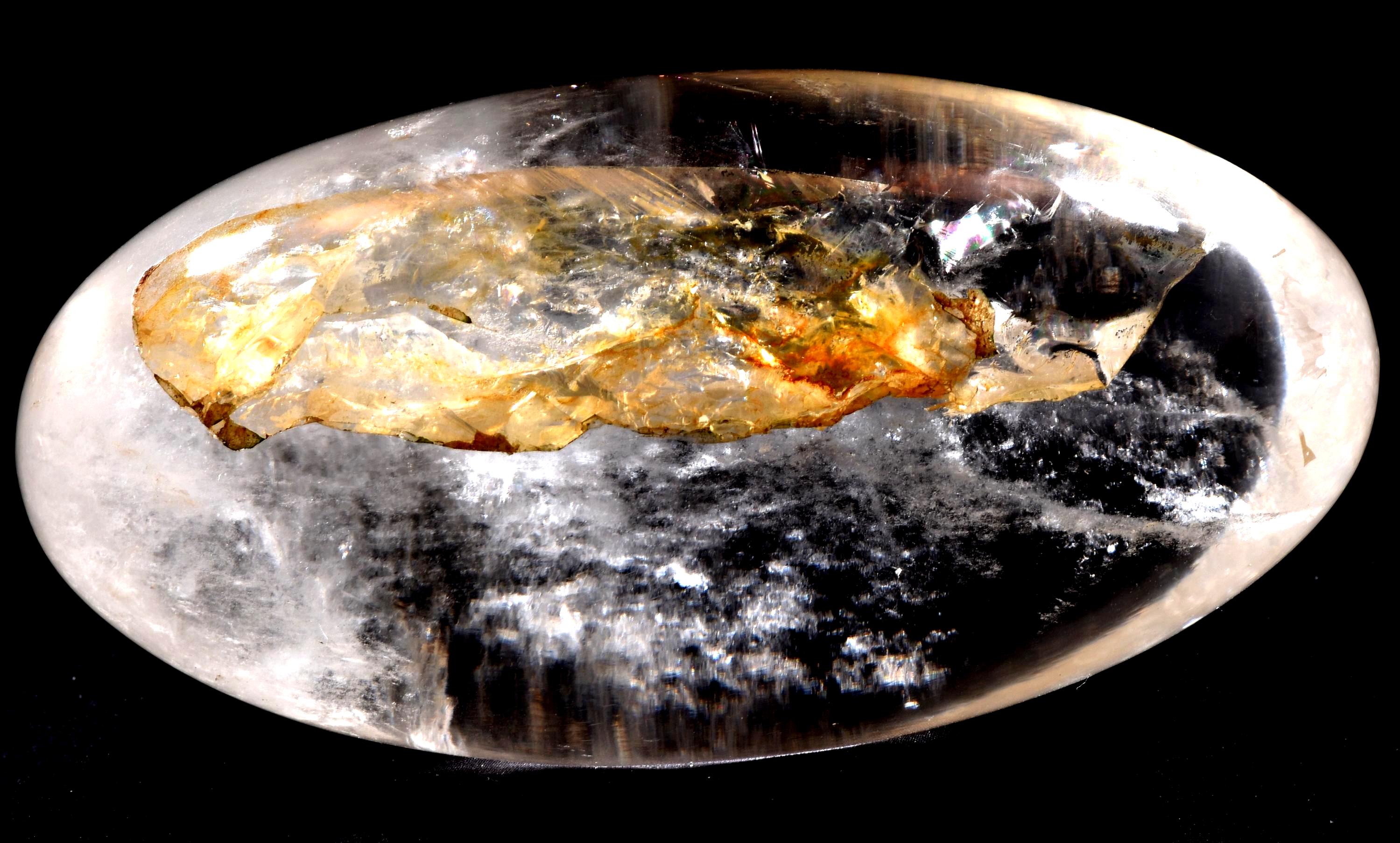 Satyaloka satyamani golden healer scrying devic mirror Lingam   High frequency synergy 12 crystal ''sat-chit -ananda  1014
