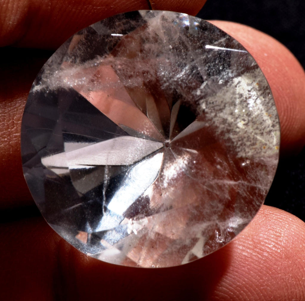 Satyaloka  quartz High frequency synergy 12 crystal  Brilliant cut Diamond shape #1016