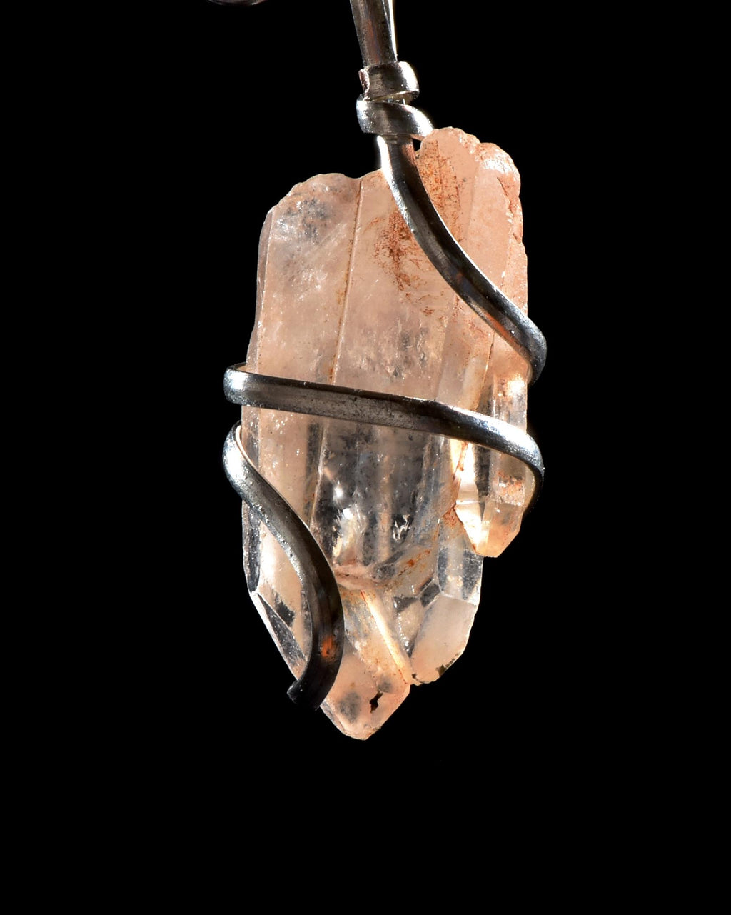 Himalayan  pink samadhi crystal family tiny pendant 1023