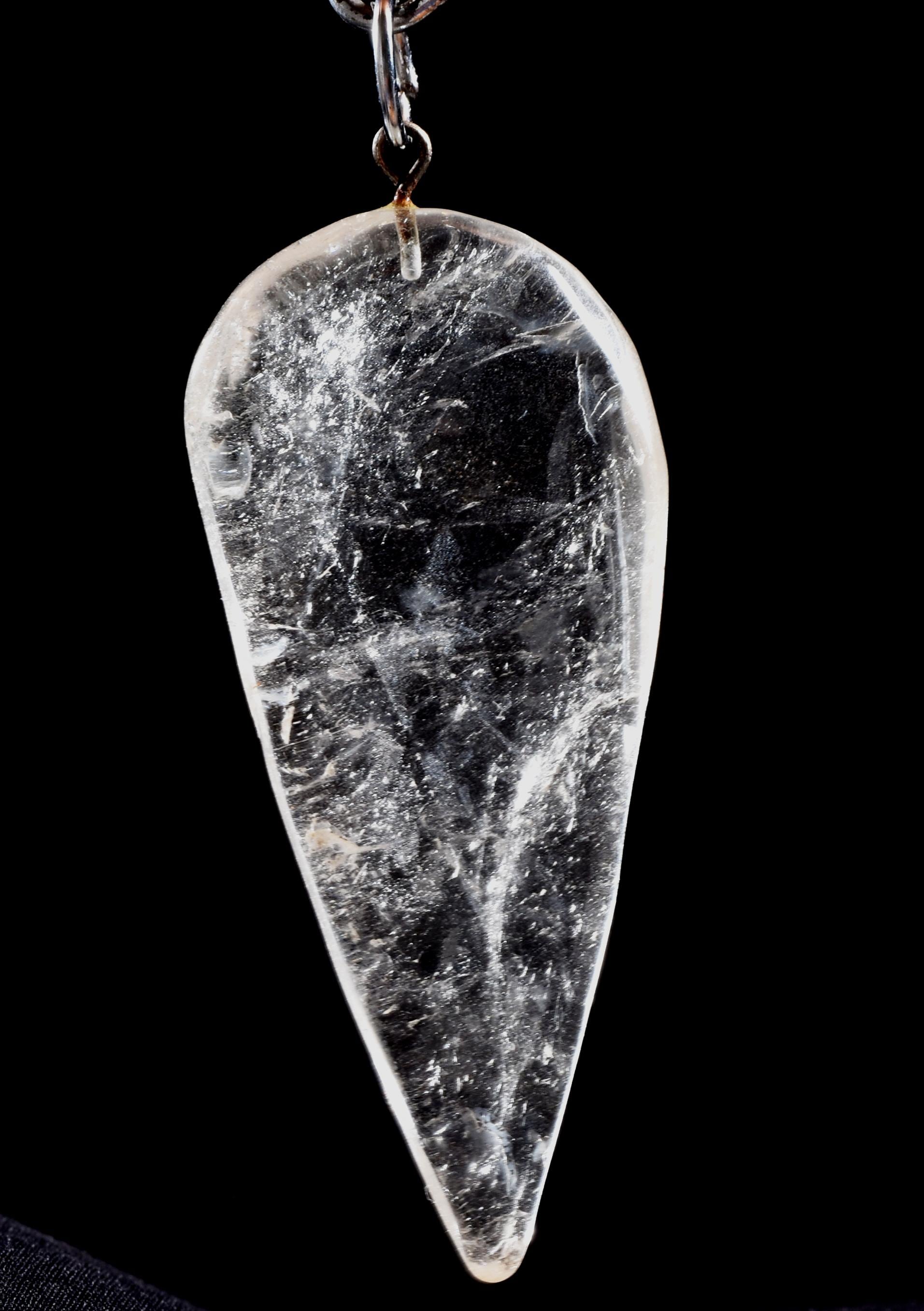 Satyaloka azeztulite  quartz  pendant  High frequency synergy 12 crystal ''sat-chit -ananda  #1028