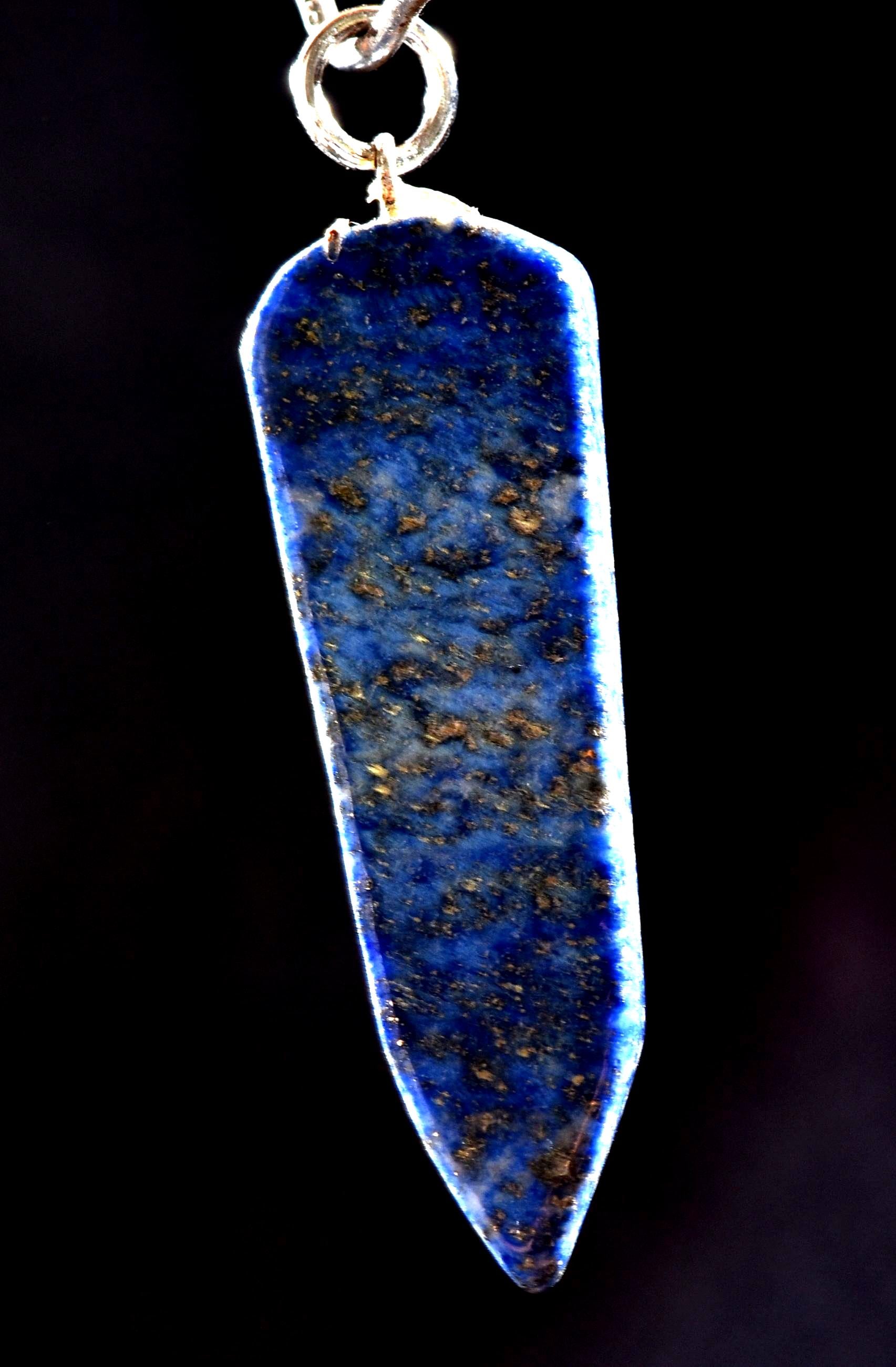 lapiz lazuli  pendant brings harmony and deep inner self-knowledge.  Encourages self-awareness, #1031