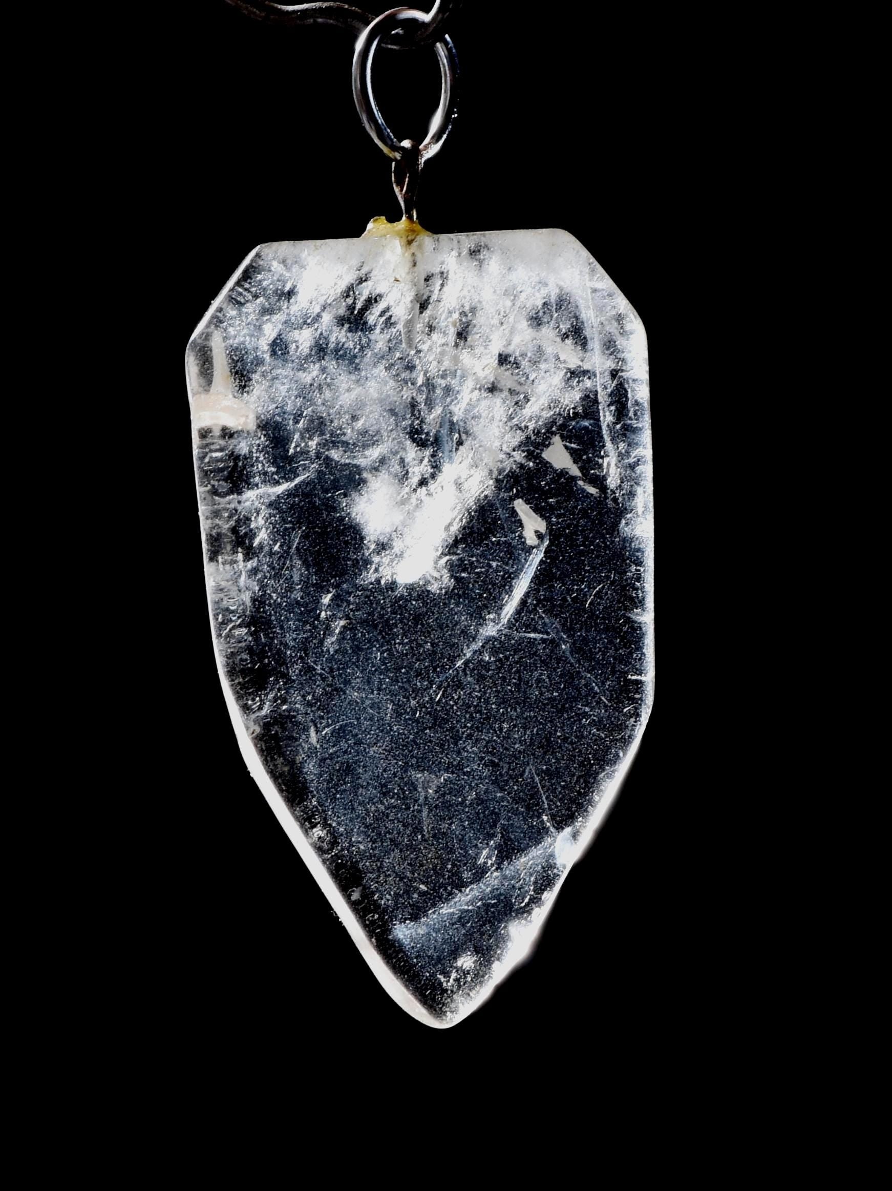 Satyaloka azeztulite  quartz  pendant  High frequency synergy 12 crystal ''sat-chit -ananda  #1042